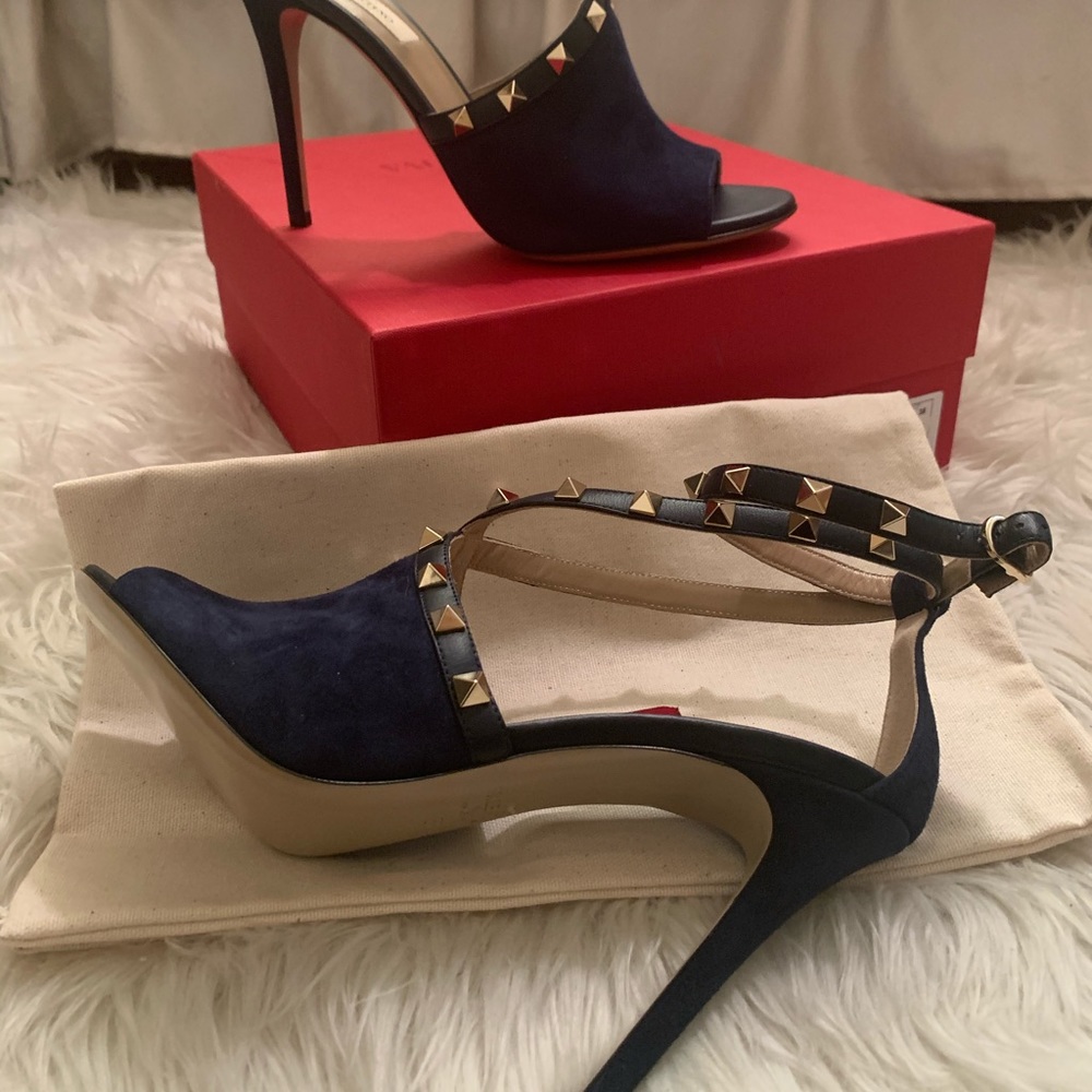 Suede Rockstud Ankle-wrap Sandal In Blue-SOLD OUT - Picture 3 of 3